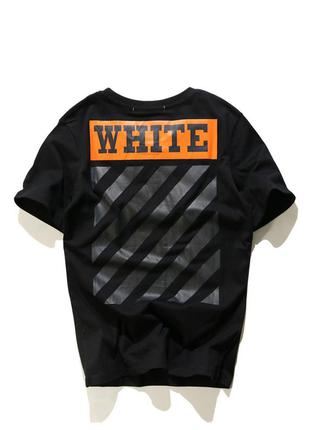 Чёрная футболка off white1 фото