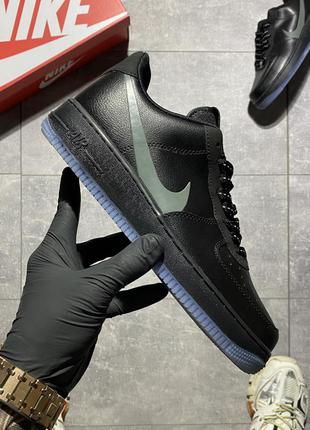 Кросівки nike air force 1 low black grey swoosh