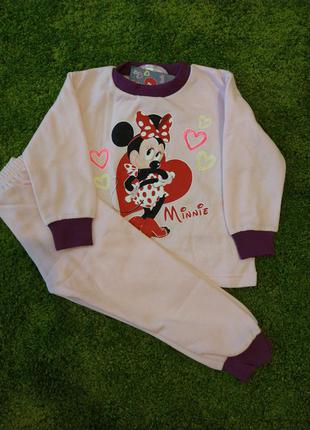 Тепла піжама для дівчинки 💖 disney minnie 🐀2,4,8,10 роки