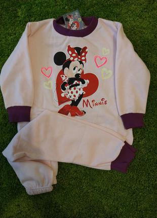 Тепла піжама для дівчинки 💖 disney minnie 🐀2,4,8,10 роки2 фото