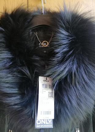 Натуральная кожаная куртка с мехом чернобурки2 фото