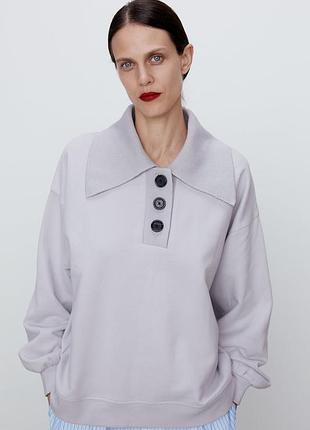 S новая фирменная толстовка поло свитшот зара zara