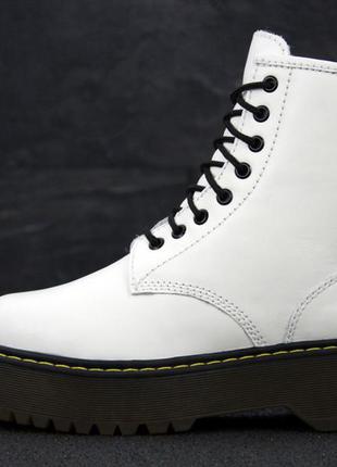 Dr.martens jadon white женские белые утеплённые ботинки мартинс жіночі білі зимні черевики ботінки мартінси4 фото
