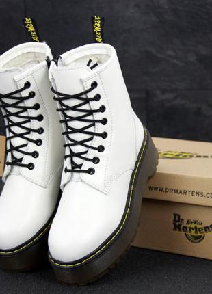 Dr.martens jadon white женские белые утеплённые ботинки мартинс жіночі білі зимні черевики ботінки мартінси3 фото