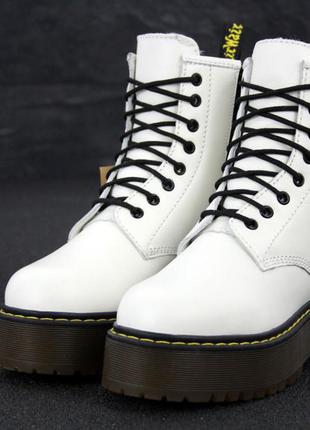 Dr.martens jadon white женские белые утеплённые ботинки мартинс жіночі білі зимні черевики ботінки мартінси2 фото