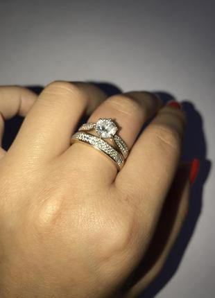 Набор колец кольцо с камнями дорожка кольцо с камушком браслет сережки серьги пирсинг