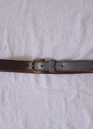 М. кожанный базовый серый натуральный кожа ремень пасок пояс шкіра шкіряний