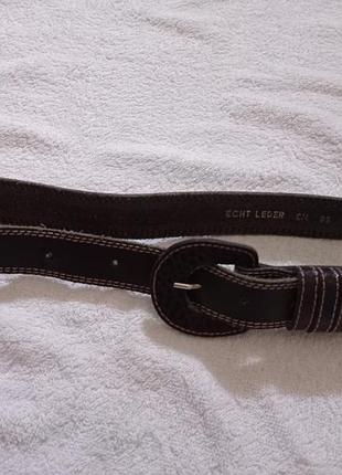 П1. шкіряний німецький елегантний стильний темно- коричневий кожа ремінь пасок пояс шкіра