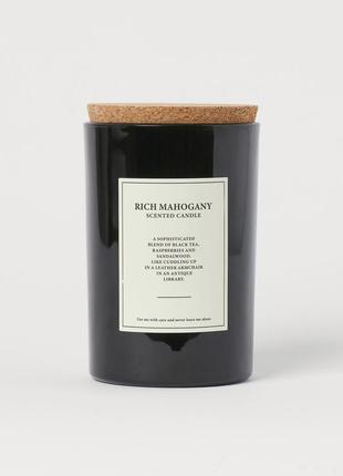 Ароматична свічка h&m home rich mahogany велика махогані махагон деревна