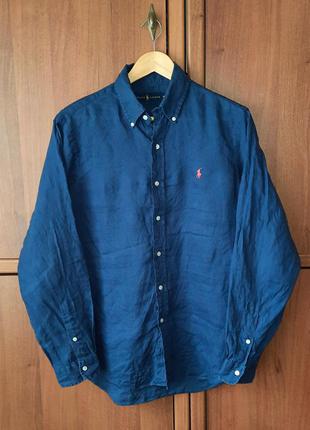 Мужская льняная рубашка polo ralph lauren