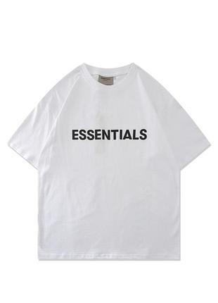 Белая футболка fear of god essentials