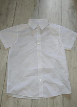 Стильна базова актуальна біла сорочка на короткий рукав, актуальна, рубашка