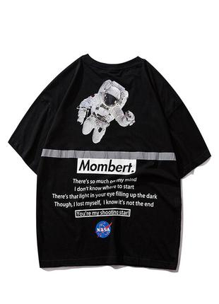 Чорна футболка mombert nasa