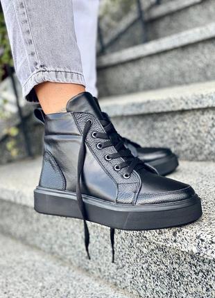 Хайтопы кеді👟сліпони черевики шкіра білі чорні