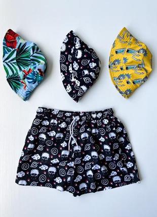 Чоловічі літні пляжні шорти для плавання пляжу принт аніме наруто