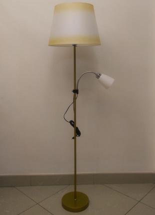 Торшер с текстильным абажуром и нижней подсветкой1 фото