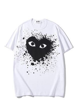 Белая футболка comme des garcons