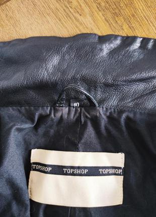Курточка жакет пиджак кожа, черный, аппликация, укороченная topshop,p.m,s,10,38,367 фото