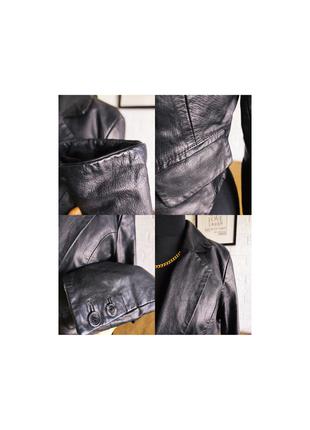 Курточка жакет пиджак кожа, черный, аппликация, укороченная topshop,p.m,s,10,38,362 фото