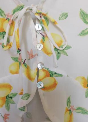Блуза с короткими рукавами топ bershka принт фрукты5 фото