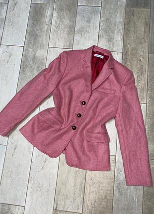 Розовый шерстяной пиджак,принт(9)