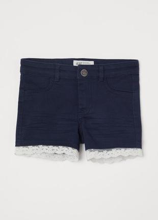 Сині шорти з гіпюром 5/6 років від h&m