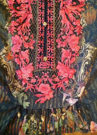 Милейшее платье с вышивкой в стиле печворк, пакистан, р. 38-407 фото