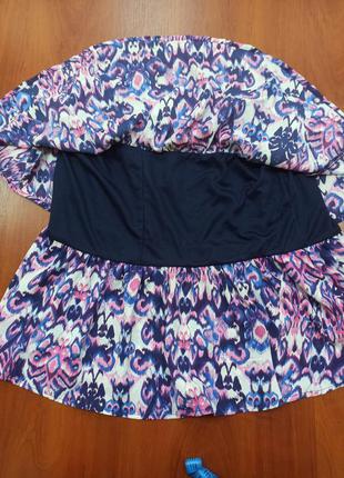 Фиолетовая кэжуал с абстрактным узором юбка c&a а-силуэта (трапеция)10 фото