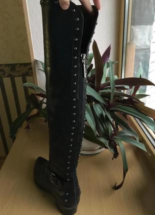 Новые чёрные кожаные сапоги ellenka2 фото
