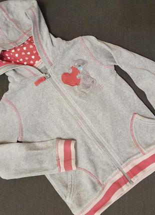 Велюровая кофта на молнии тм маrks&spencer на 4-5 лет, рост 110 см