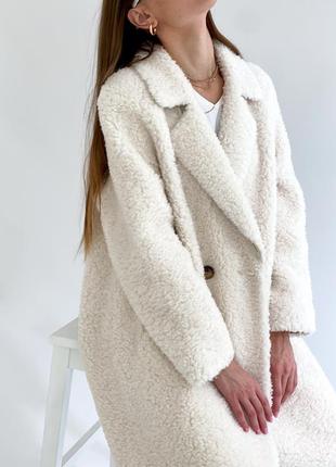 Натуральная шуба меховое пальто оверсайз в стиле макс мара4 фото