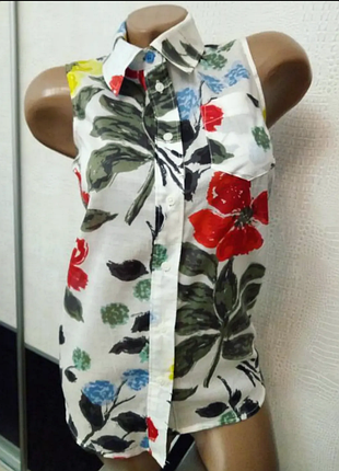 Белая блуза с цветами boden