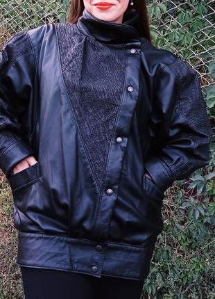 Куртка кожа натуральная италия рукава буфы винтаж ❤️9 фото