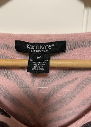 Стильная шерстяная ангора кофта свитер karen kane зебра размер м6 фото