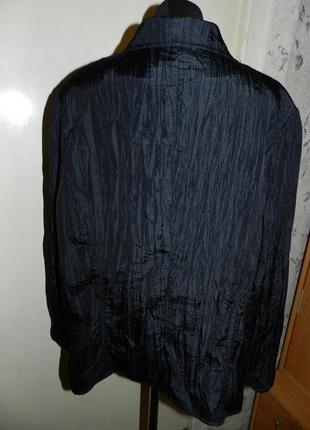 Лёгкий,чёрный жакет-пиджак с карманами,жатка,бохо,большого размера,германия2 фото