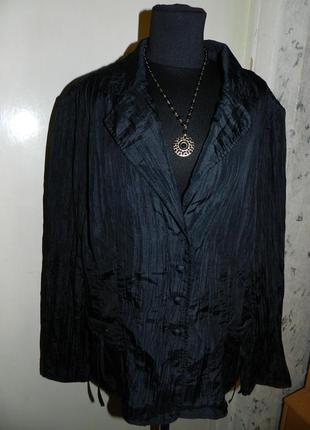 Лёгкий,чёрный жакет-пиджак с карманами,жатка,бохо,большого размера,германия7 фото
