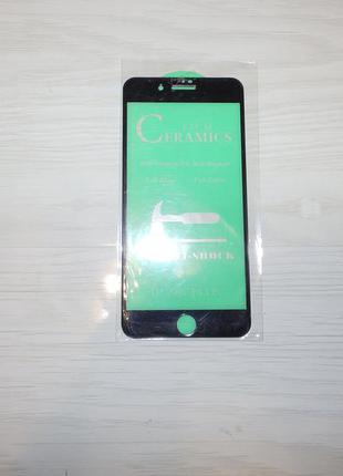 Гибкое защитное стекло ceramics (full glue)  для iphone 7+ / 8+ (черное)
