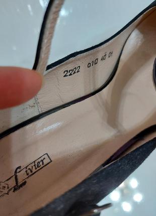 Замшевые туфли livier р. 40(26 см) на каблучку8 фото