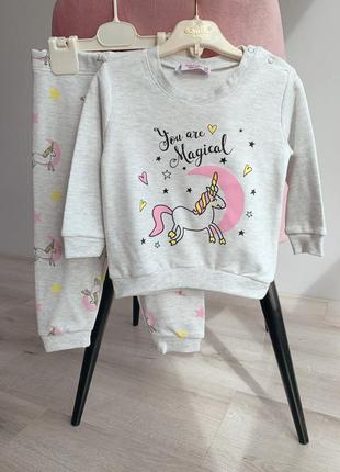 Пижамка единожки на девочку 9-12, 12-18, 24-36м