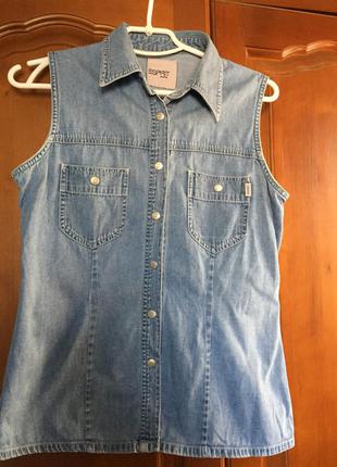 Джинсова сорочка безрукавка espirit