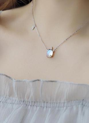 Набор украшений единорог с радугой, комплект: браслет+кольцо+подвеска, серебряное покрытие 925 пробы