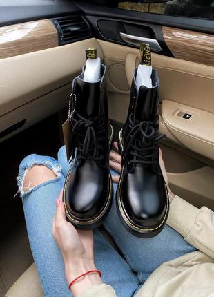 Dr. martens classic black женские ботинки мартинс демисезонные3 фото