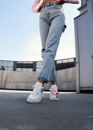 Стильные женские кроссовки off white premium all white3 фото