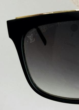 Louis vuitton очки мужские солнцезащитные черные с золотом градиент9 фото
