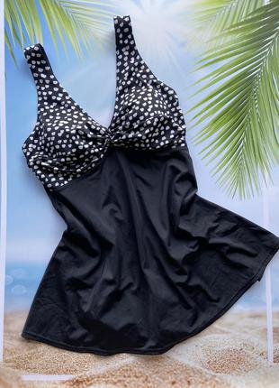 Купальник-сукня swimdress купальні плаття чорний суцільний купальник з юбкою