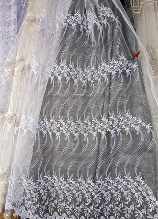 Тюль на микрофатине з вишивкою