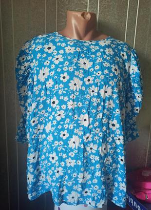Вискоза блуза с модным рукавом размер 5 xl