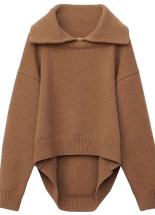 Оригінальний брендовий жіночий светр з перепадом довжини2 фото