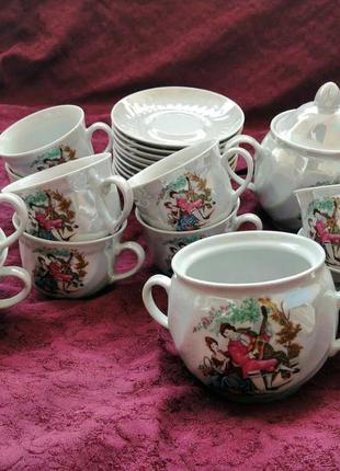 Чайный сервиз перламутр фарфор на 12 персон новый