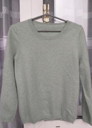 Нюанс❗кашемировый 100% свитер/кофта нежно мятного цвета zara oysho.